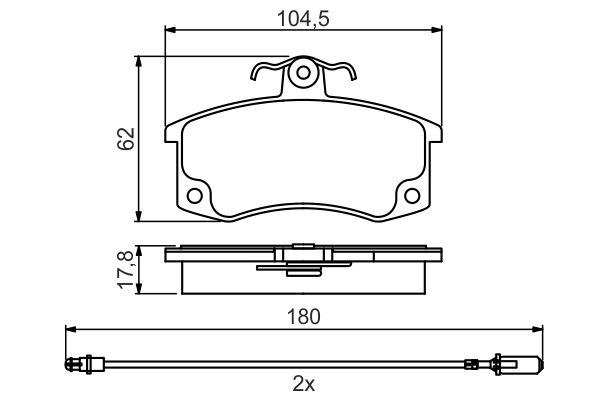 BOSCH тормозные колодки VAZ 2108- с датчиком