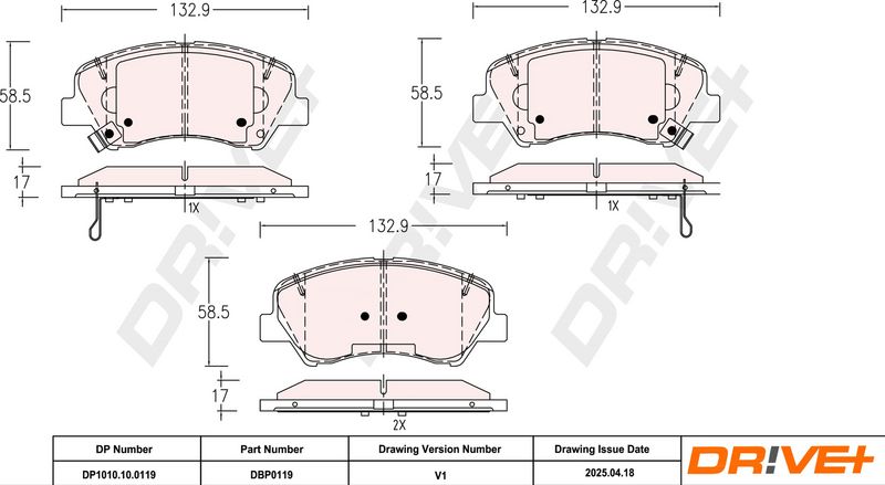 Set placute frana,frana disc DP1010.10.0119 Dr!ve+