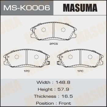 Комплект гальмівних колодок, Masuma MS-K0006