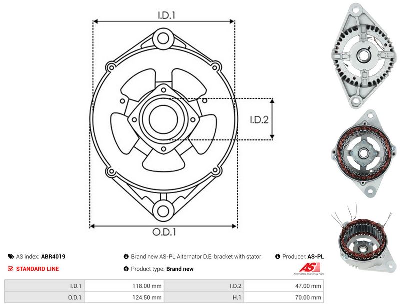 AS-PL ABR4019 Stator, alternator