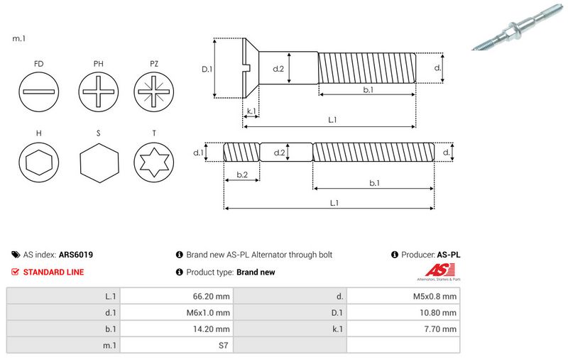 AS-PL ARS6019 Repair Set, alternator