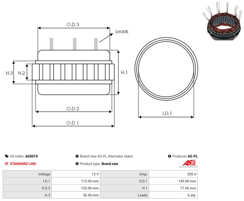 Staator, generaator, AS-PL AS0019