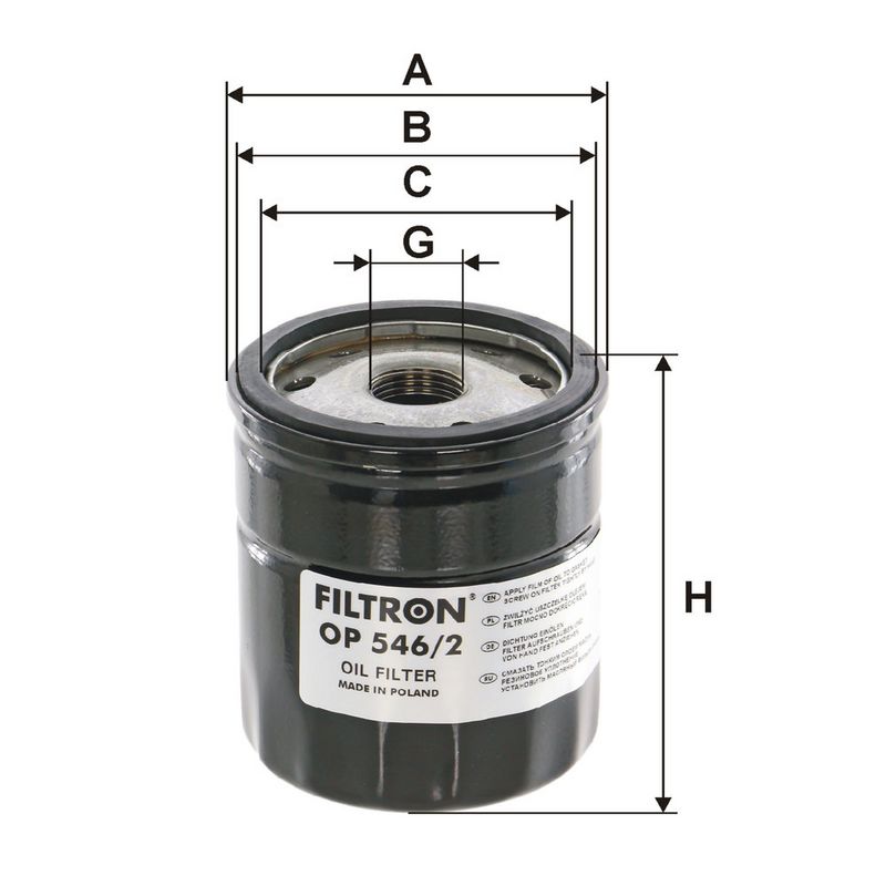 Õlifilter, FILTRON OP 546, 2