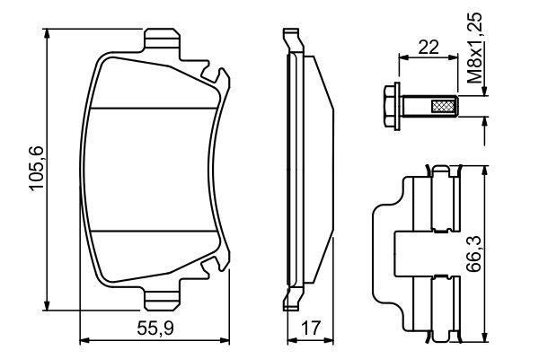 BOSCH 0 986 494 649 Brake Pad Set, disc brake