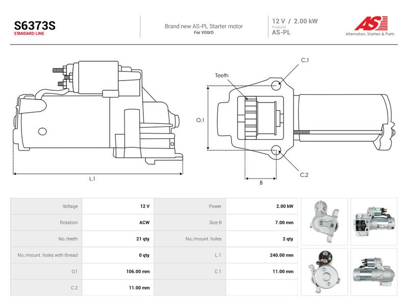 Starter, AS-PL S6373S