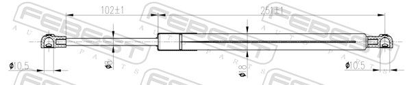 FEBEST 02117-012 Gas Spring, bonnet
