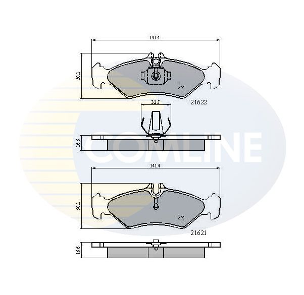 Комплект гальмівних накладок, дискове гальмо, Comline CBP0453