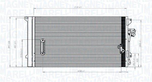 Конденсатор, система кондиціонування повітря, Magneti Marelli 350203743000