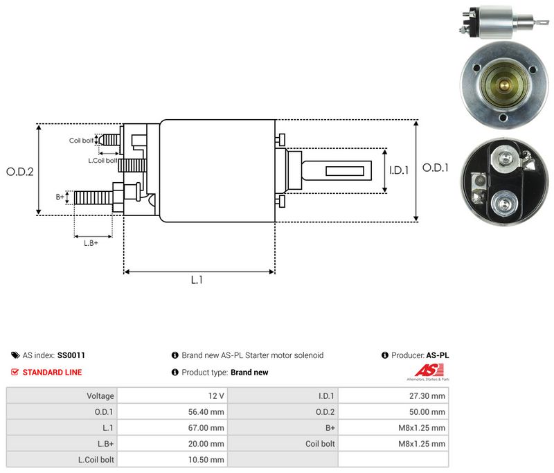 Magnetlülitus, starter, AS-PL SS0011