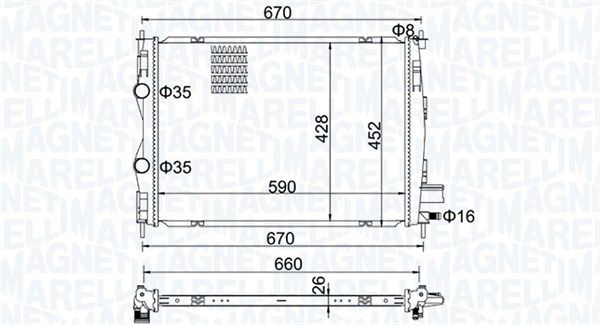 MAGNETI MARELLI 350213162600 Radiator, engine cooling