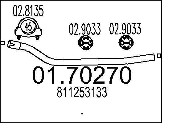 MTS kipufogócső 01.70270