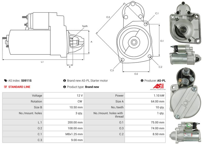 AS-PL S0911S Starter