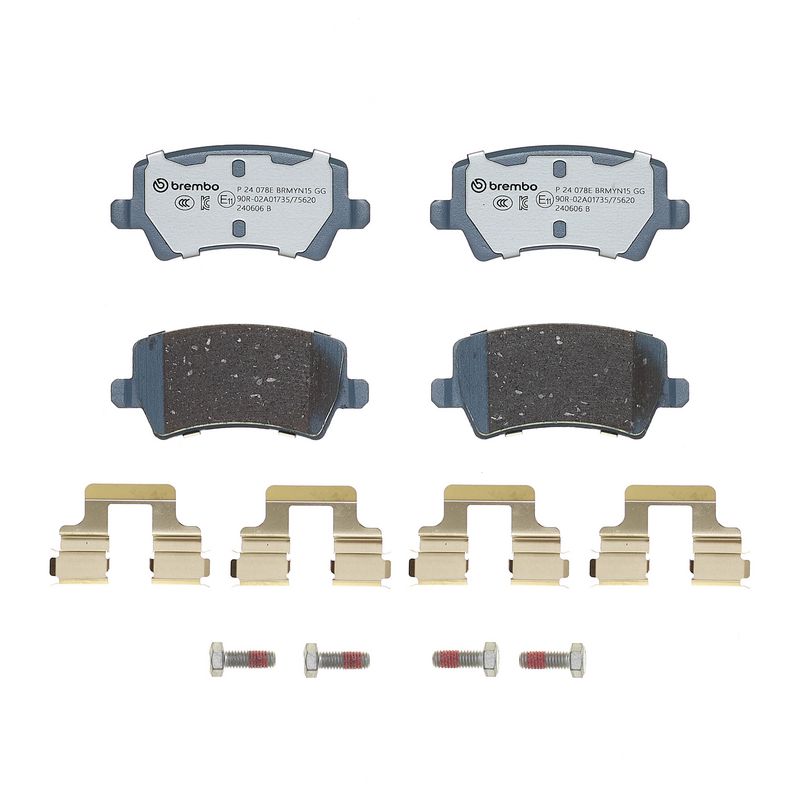 Piduriklotsi komplekt, ketaspidur, BREMBO P 24 078E