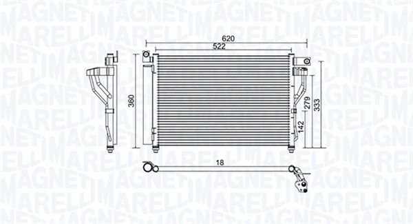 Конденсатор, система кондиціонування повітря, Magneti Marelli 350203957000