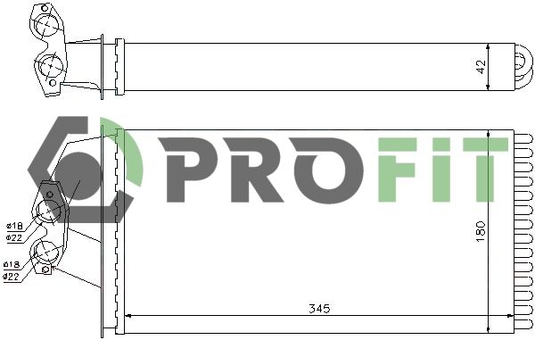 Теплообмінник, система опалення салону, Profit 1760-0309