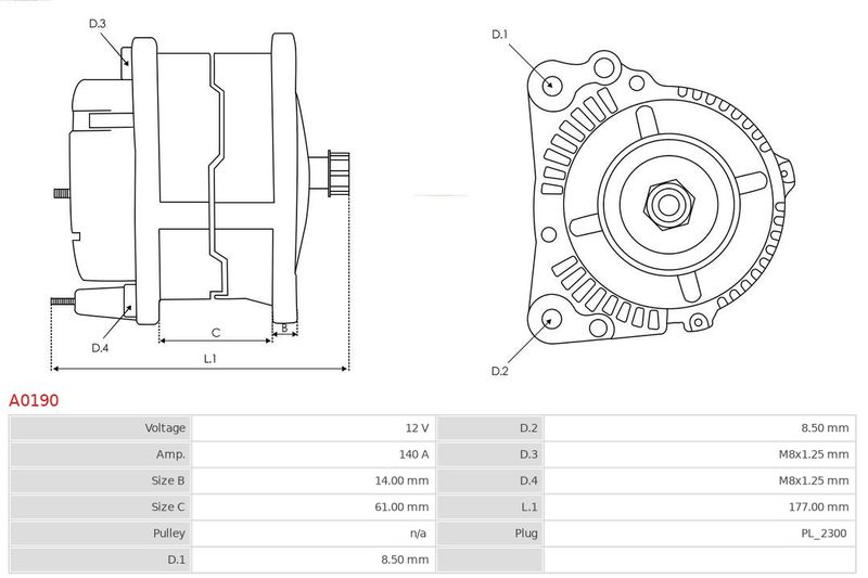 AS-PL A0190 Alternator