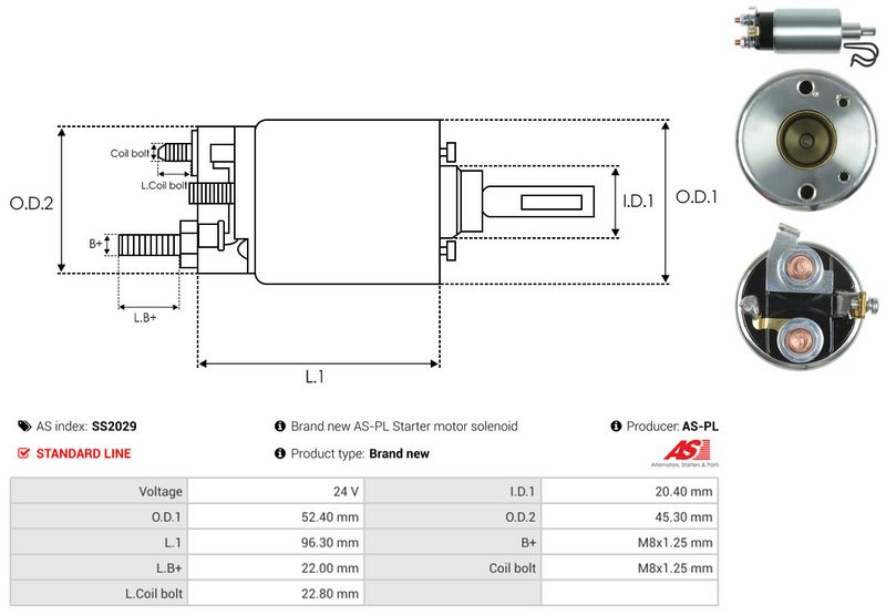 Magnetlülitus, starter, AS-PL SS2029