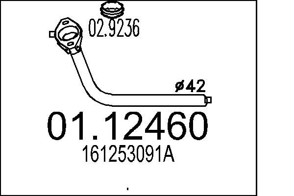 MTS kipufogócső 01.12460