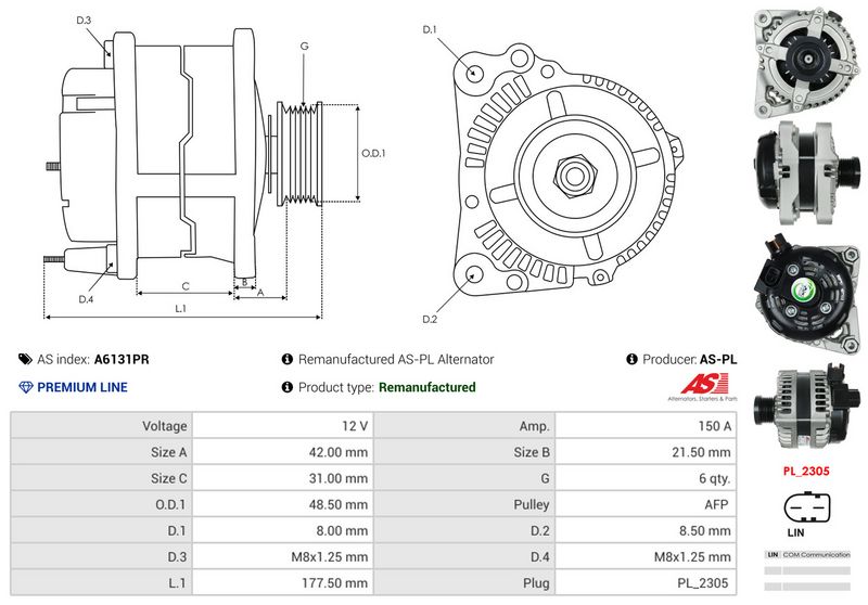 AS-PL A6131PR Alternator