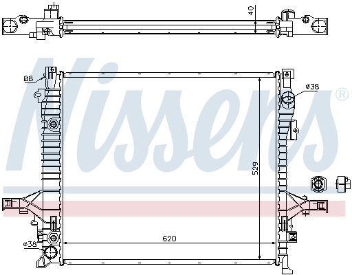 NISSENS VOLVO Радиатор охлаждения XC90 2.4/4.4 02-