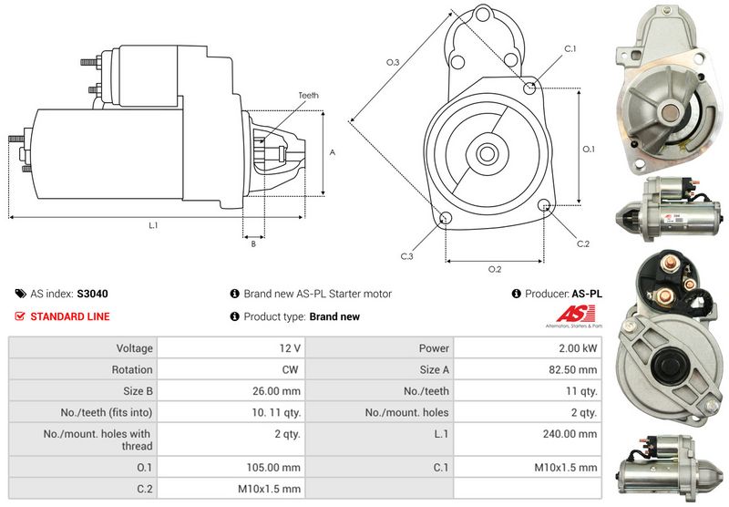 AS-PL S3040 Стартер