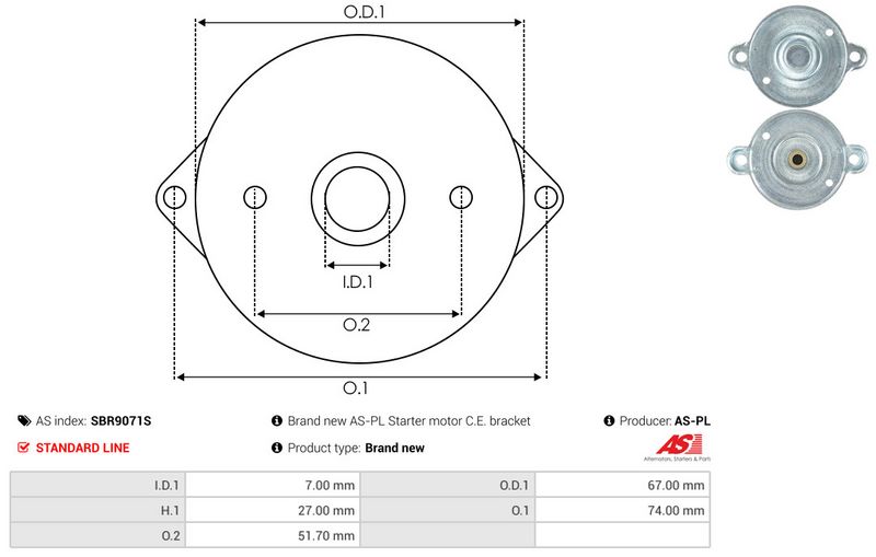 AS-PL SBR9071S Starter Lid, carburettor