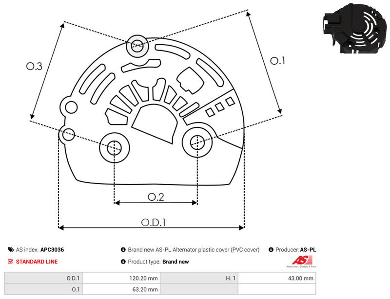 Kaitsekate, generaator, AS-PL APC3036