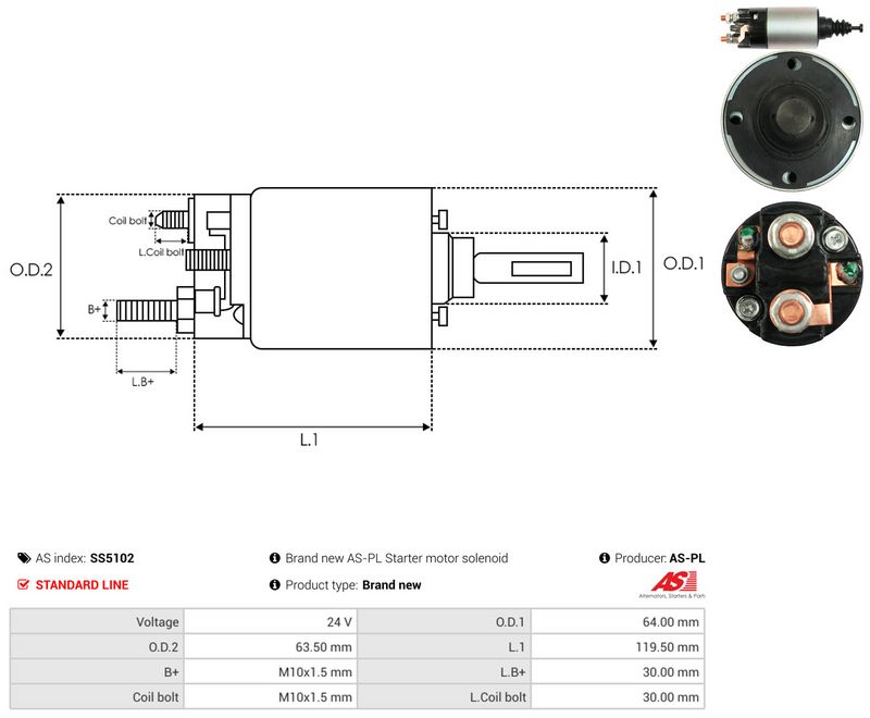 AS-PL SS5102 Solenoid Switch, starter