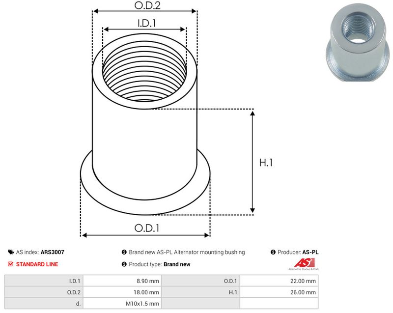 AS-PL ARS3007 Repair Set, alternator