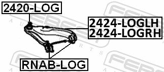 FEBEST RNAB-LOG Mounting, control/trailing arm