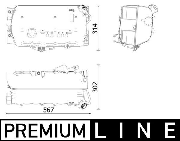 Розширювальний бачок, охолоджувальна рідина, Mahle CRT97000P