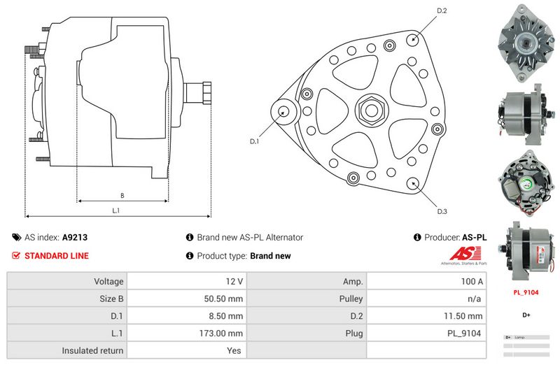 AS-PL A9213 Alternator