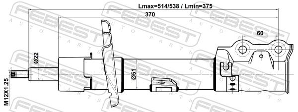 FEBEST 21110-013FR Shock Absorber