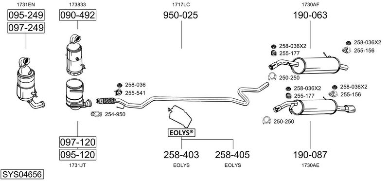 ABGASANLAGE BOSAL SYS04656