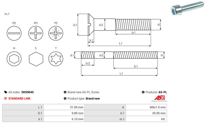 AS-PL SRS9045 Repair Set, alternator