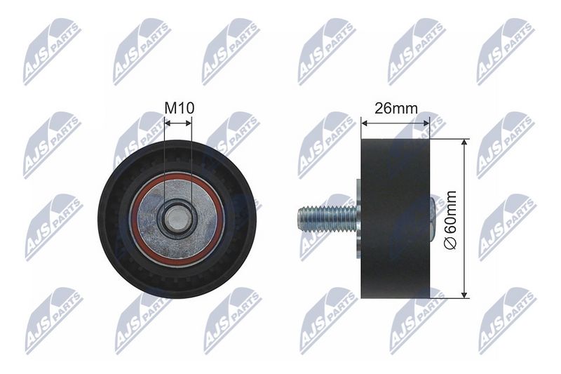 NTY RNK-CT-017 Deflection/Guide Pulley, V-ribbed belt