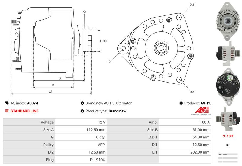 Generaator, AS-PL A6074