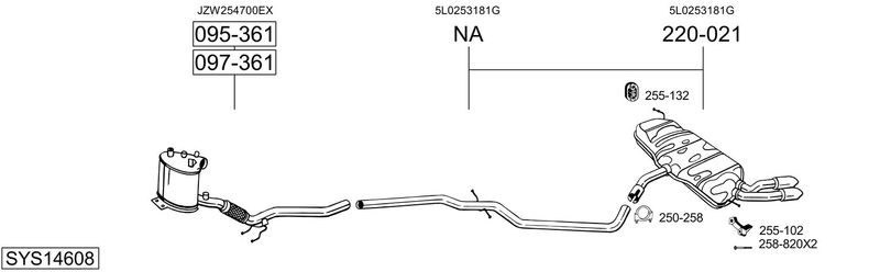 BOSAL kipufogórendszer SYS14608