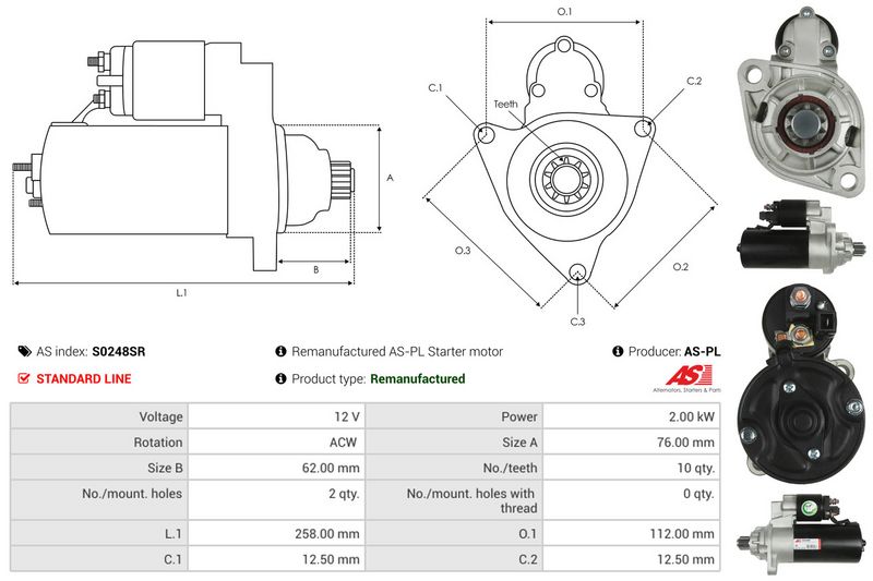 AS-PL S0248SR Starteris