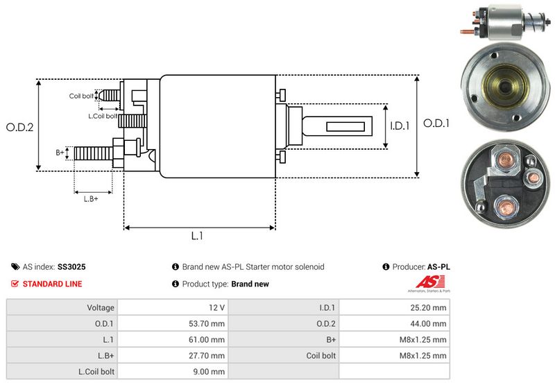 Magnetlülitus, starter, AS-PL SS3025