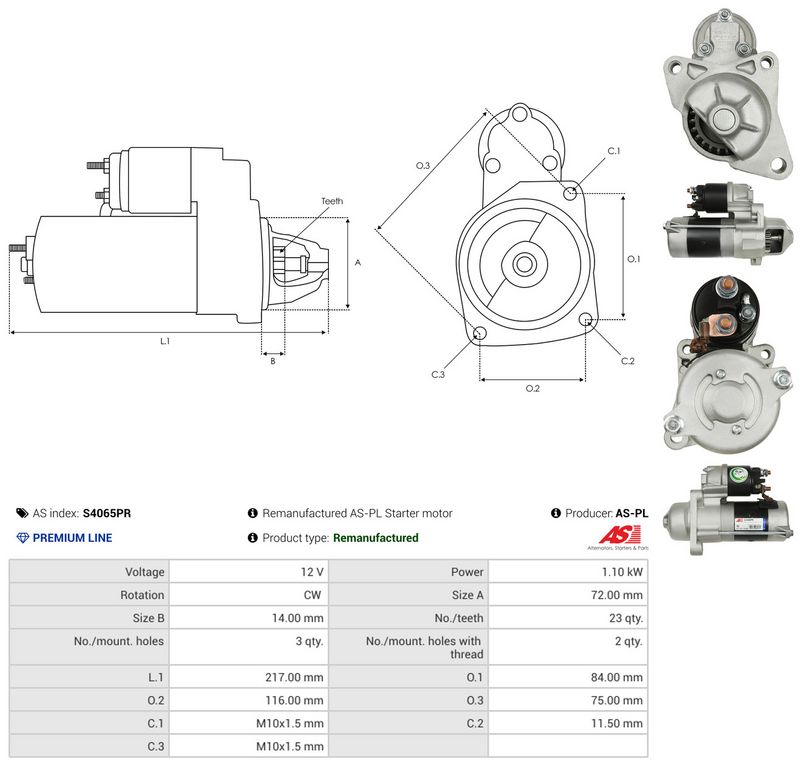 Starter, AS-PL S4065PR