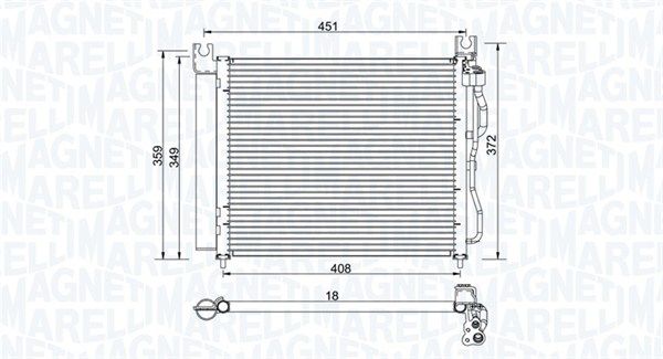 Конденсатор, система кондиціонування повітря, Magneti Marelli 350203952000