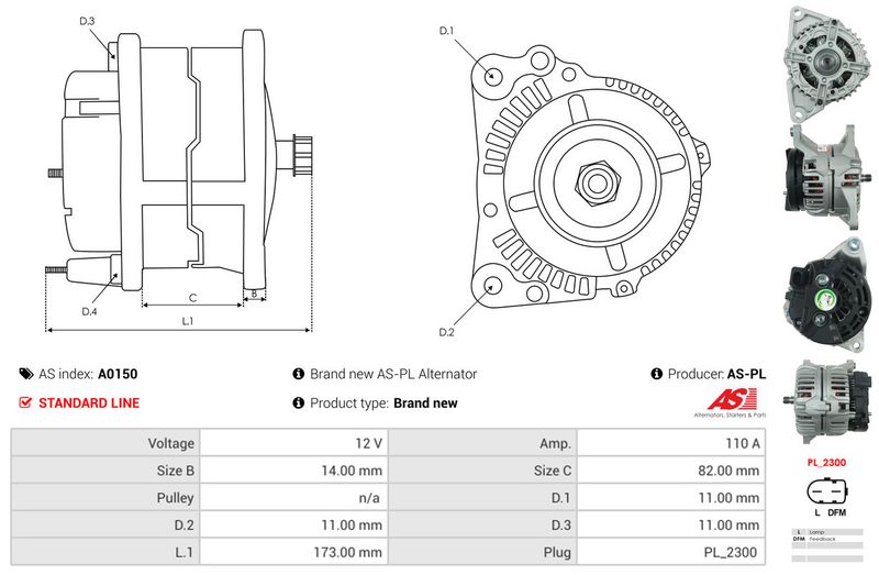 AS-PL A0150 Alternator