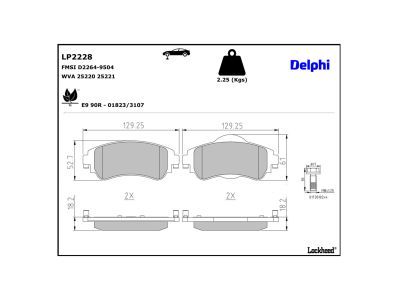 DELPHI LP2228 Brake Pad Set, disc brake