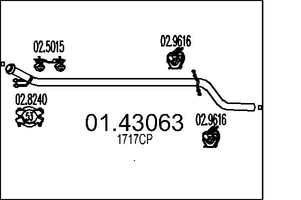 MTS kipufogócső 01.43063