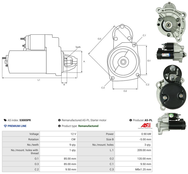 Starter, AS-PL S3005PR