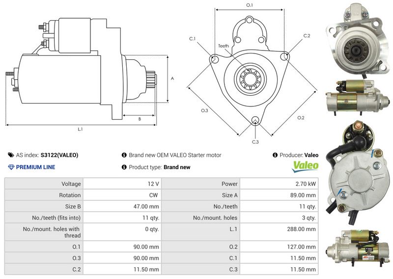 AS-PL S3122(VALEO) Starter