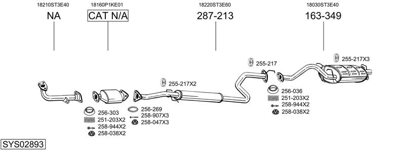 BOSAL kipufogórendszer SYS02893