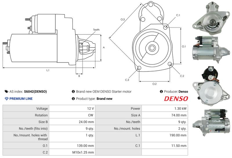 AS-PL S6042(DENSO) Starter