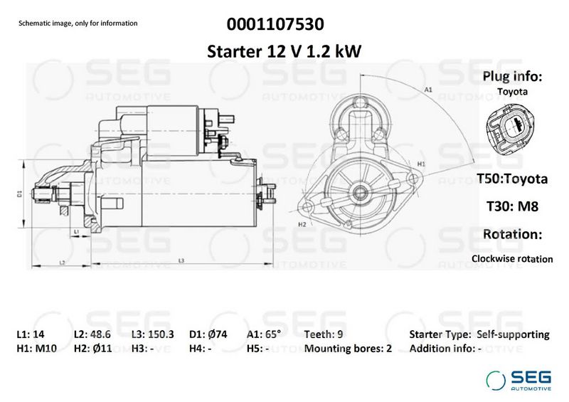 SEG Automotive 0001107530 Starter